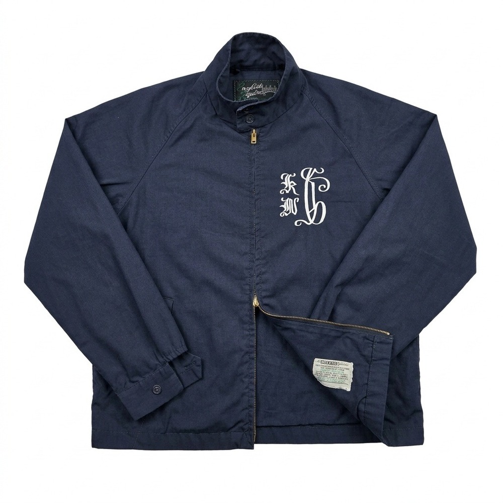 Vtg 60s English Squire Harrington Jacket Navy Blue Talon Zip Reeves Fabric Sz 40